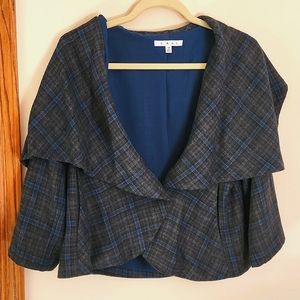 CAbi plaid blazer 3/4 sleeve size 10